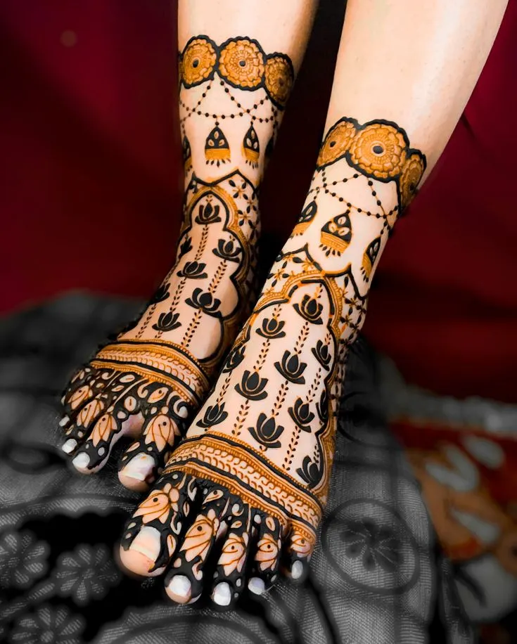 bridal mehndi designs for legs