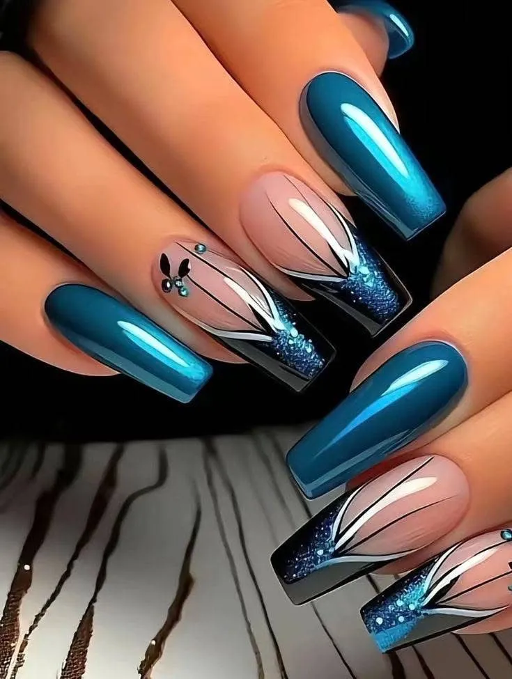 colorful glitter nail ideas