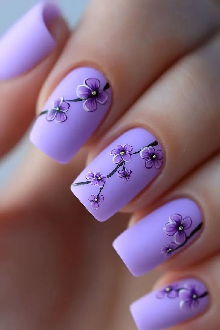 dark purple nail art