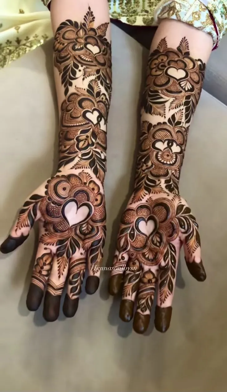 front hand modern mehndi design