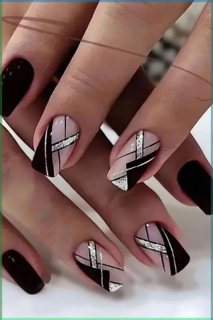 glitter acrylic nails