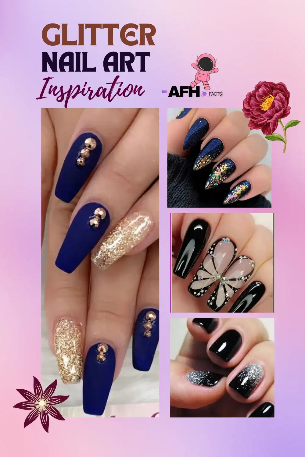 glitter nail art designs pictures