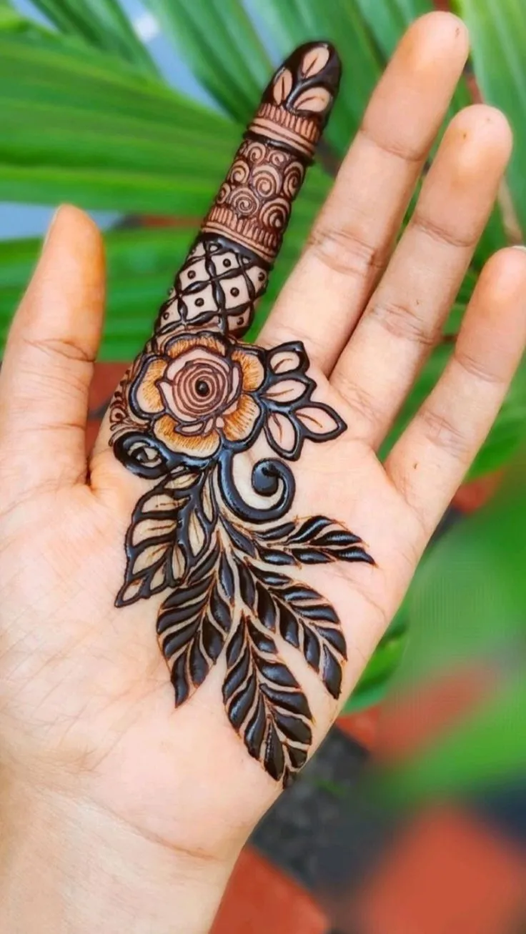instagram modern rose mehndi design
