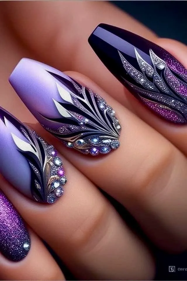light purple nail art