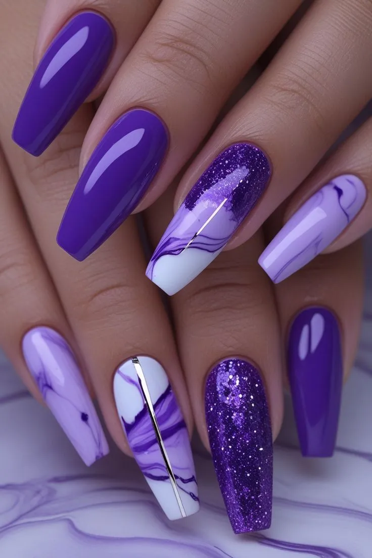 lilac nail art