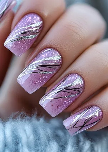 matte purple nail art