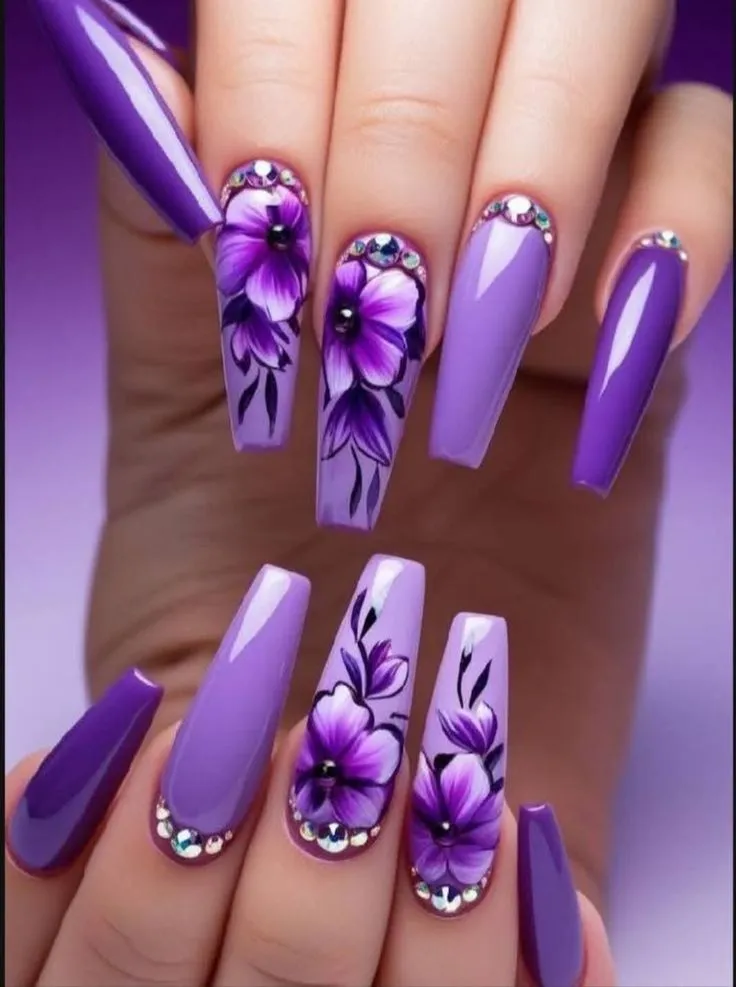 mauve nail art