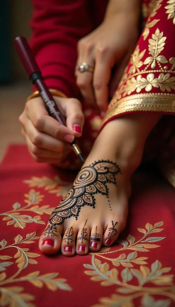 mehndi designs for bridal legs