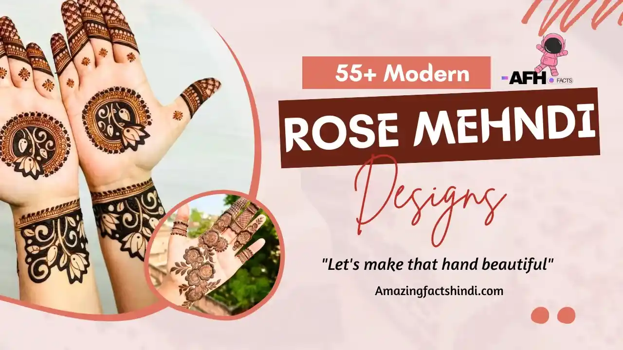 modern rose mehndi design