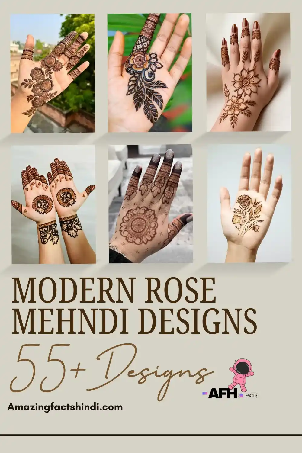 modern rose mehndi designs