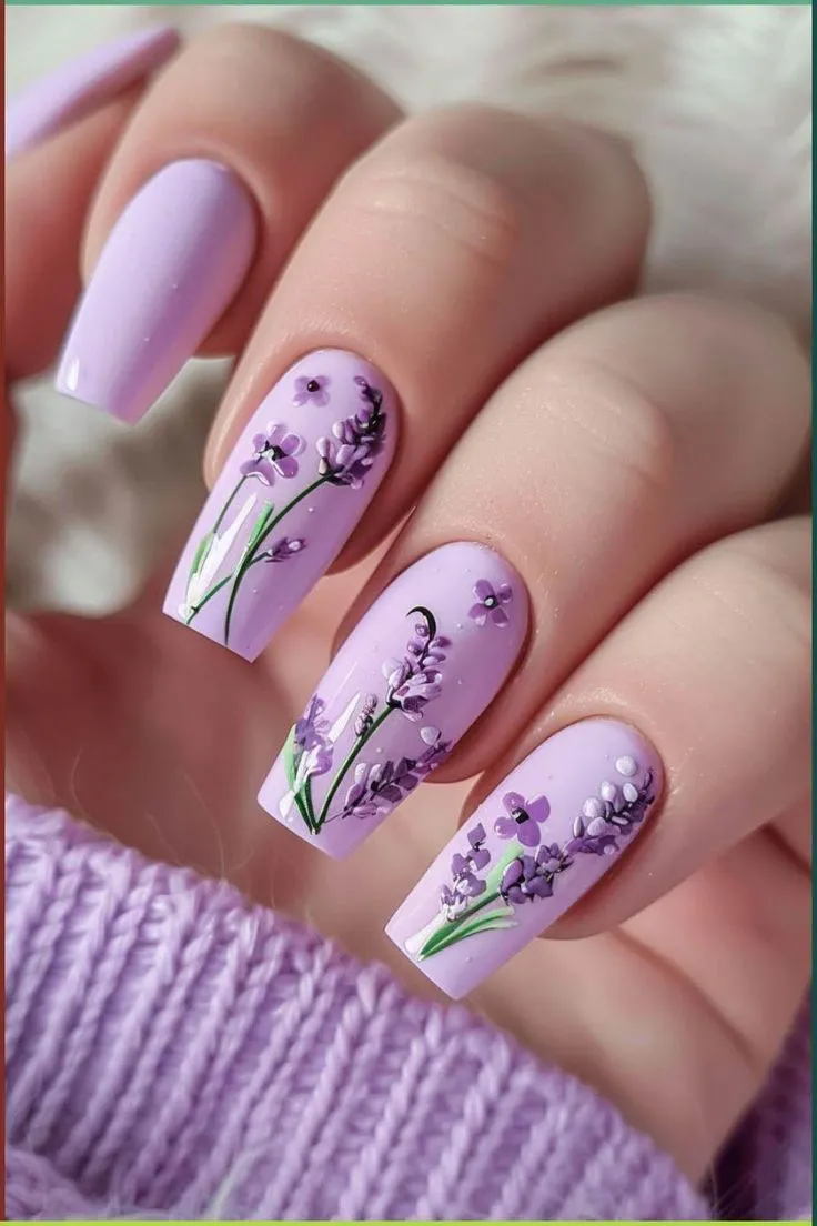 nail art design purple