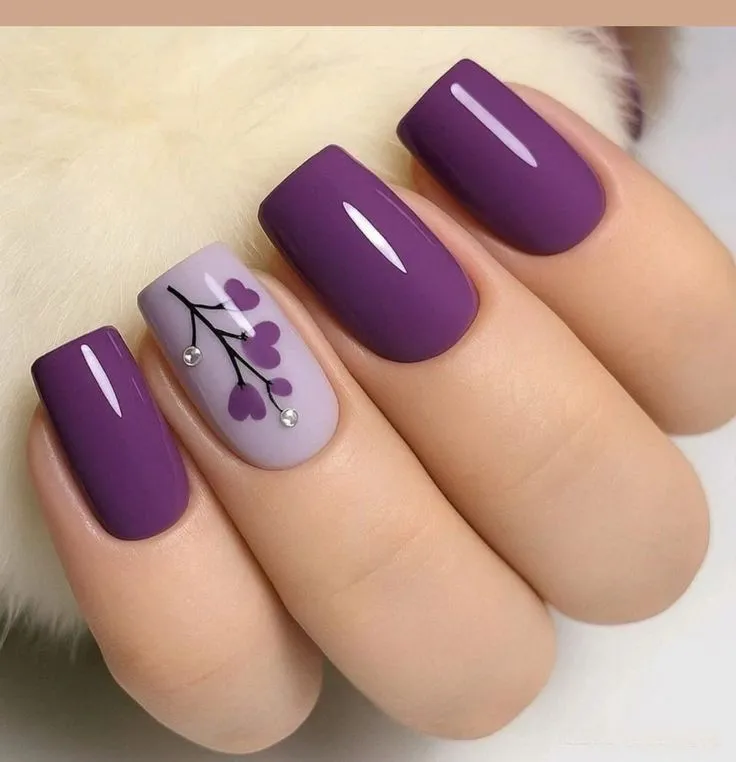 nail art designs in purple