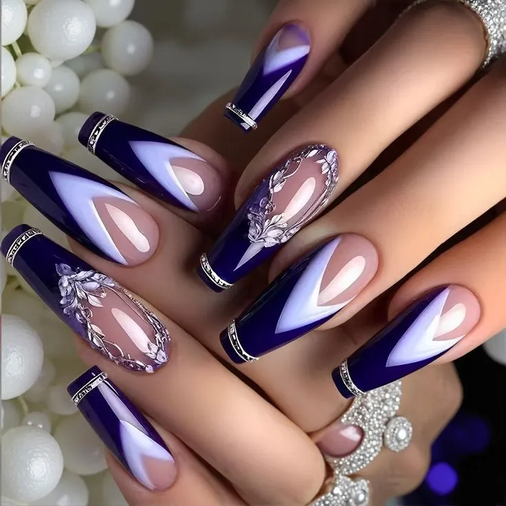 nail art for purple nails