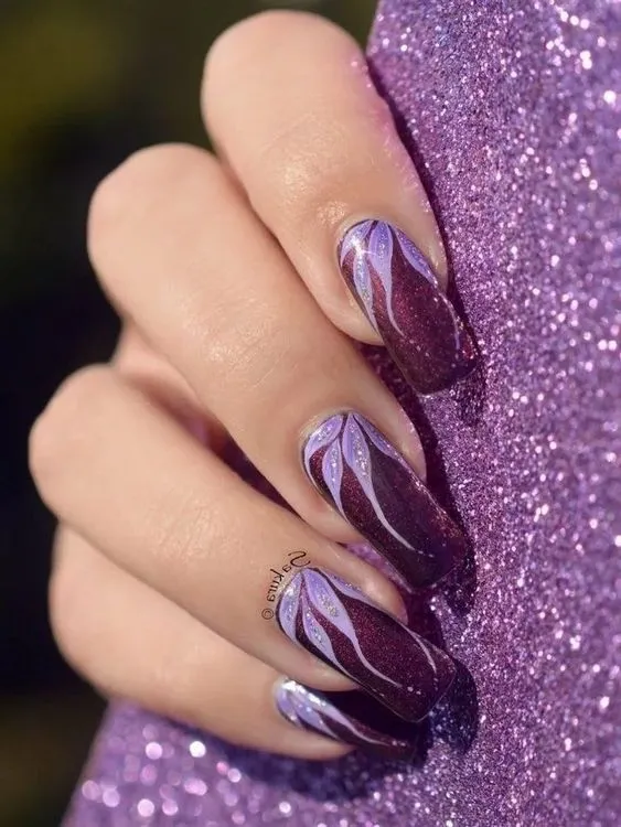 plum nail art