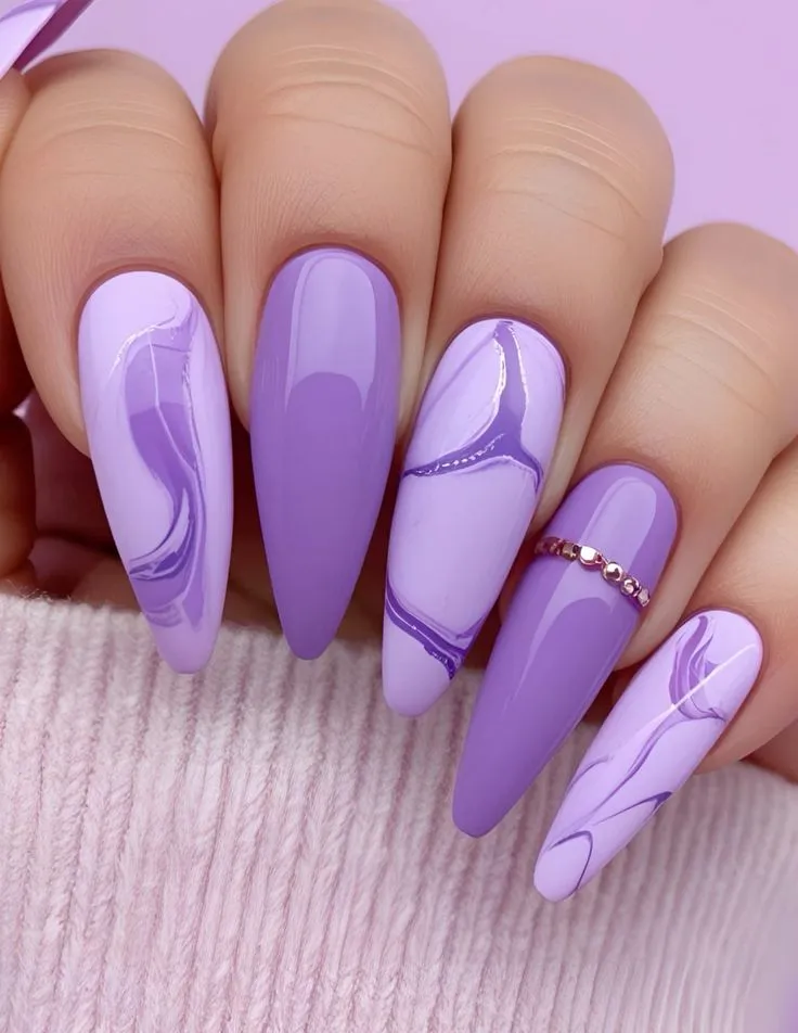 purple nail art designs