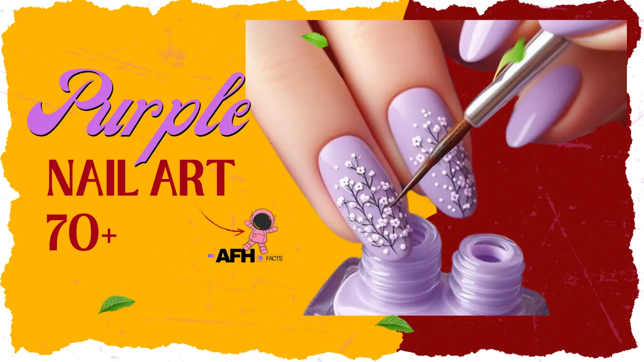 purple nail art