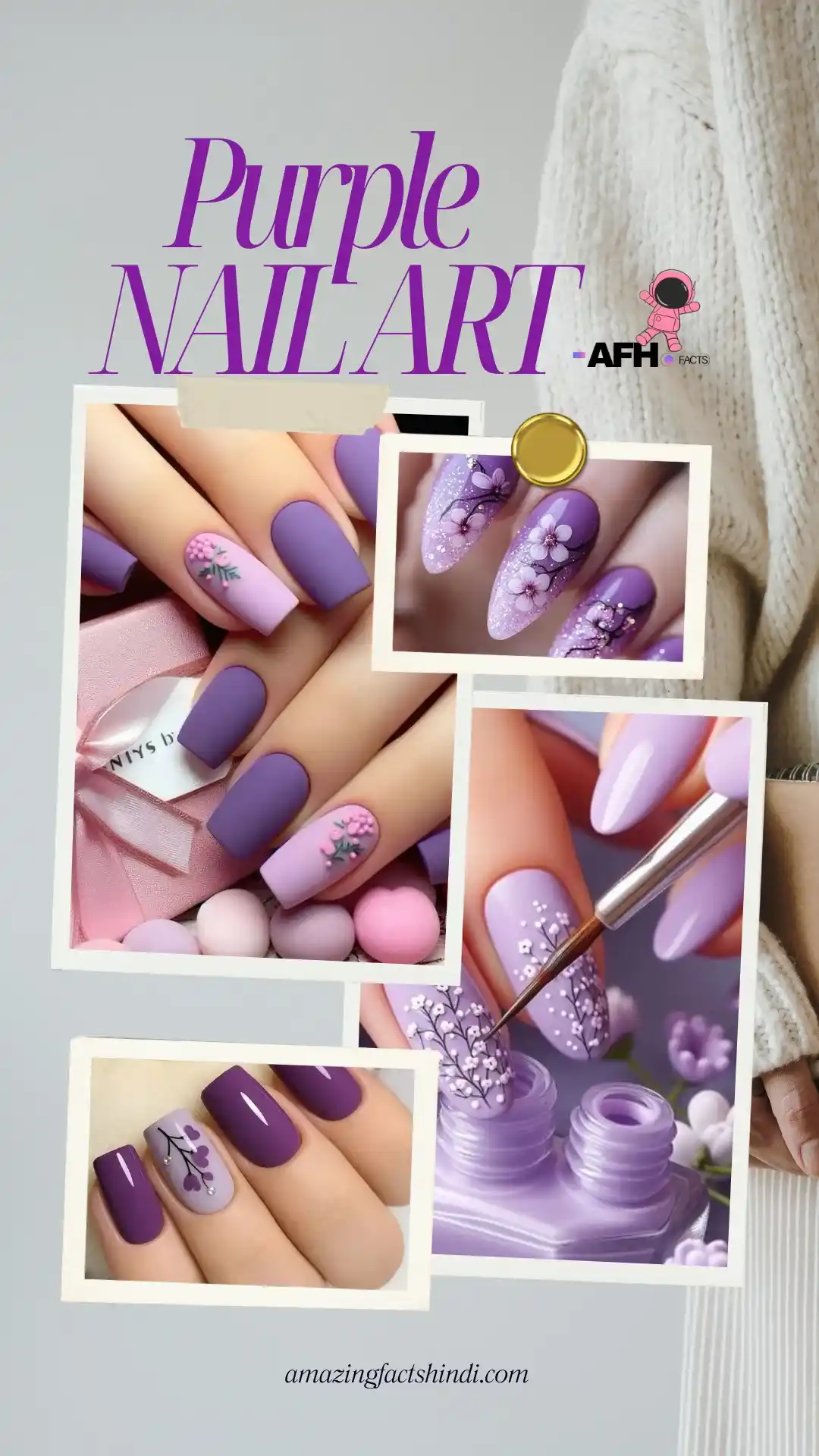 purple nail arts
