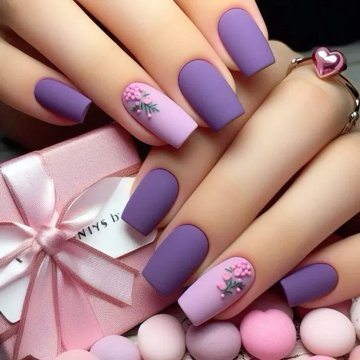 purple nail polish art