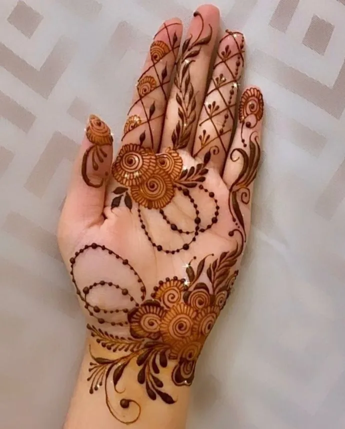 rose flower mehndi design