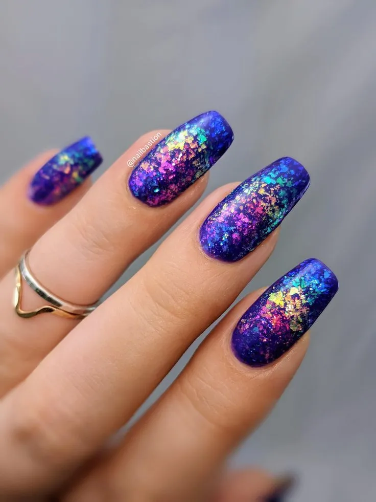 royal blue nail art