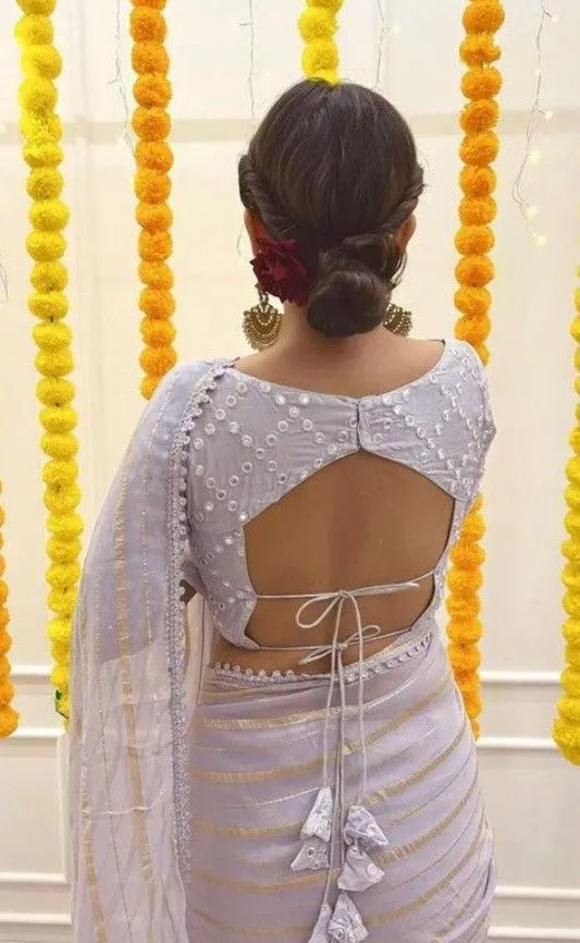 sleeveless saree blouse designs front and back