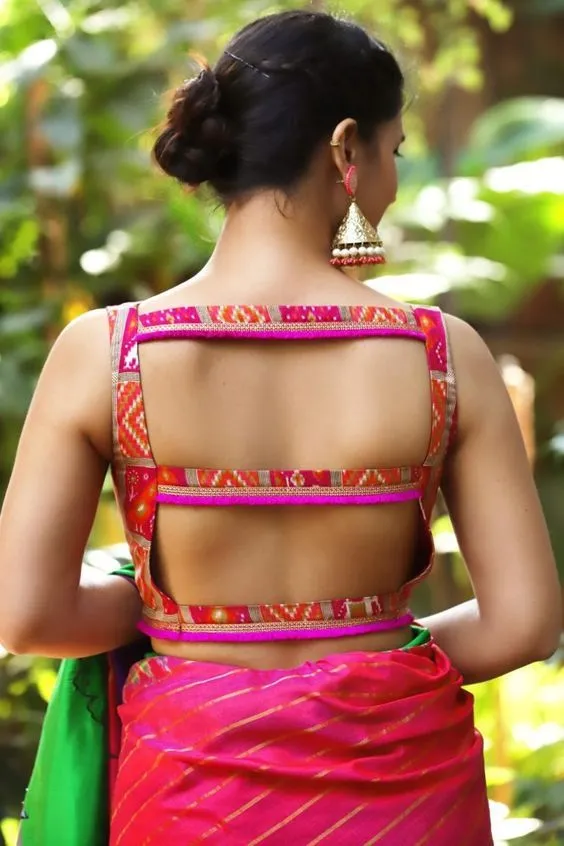 traditional sleeveless blouse back design