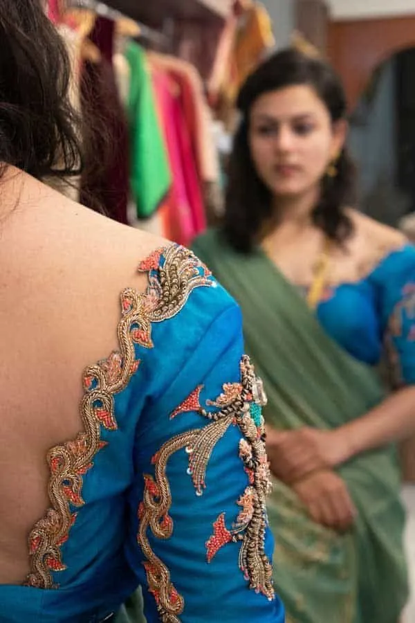 trending colors for formal saree blouses