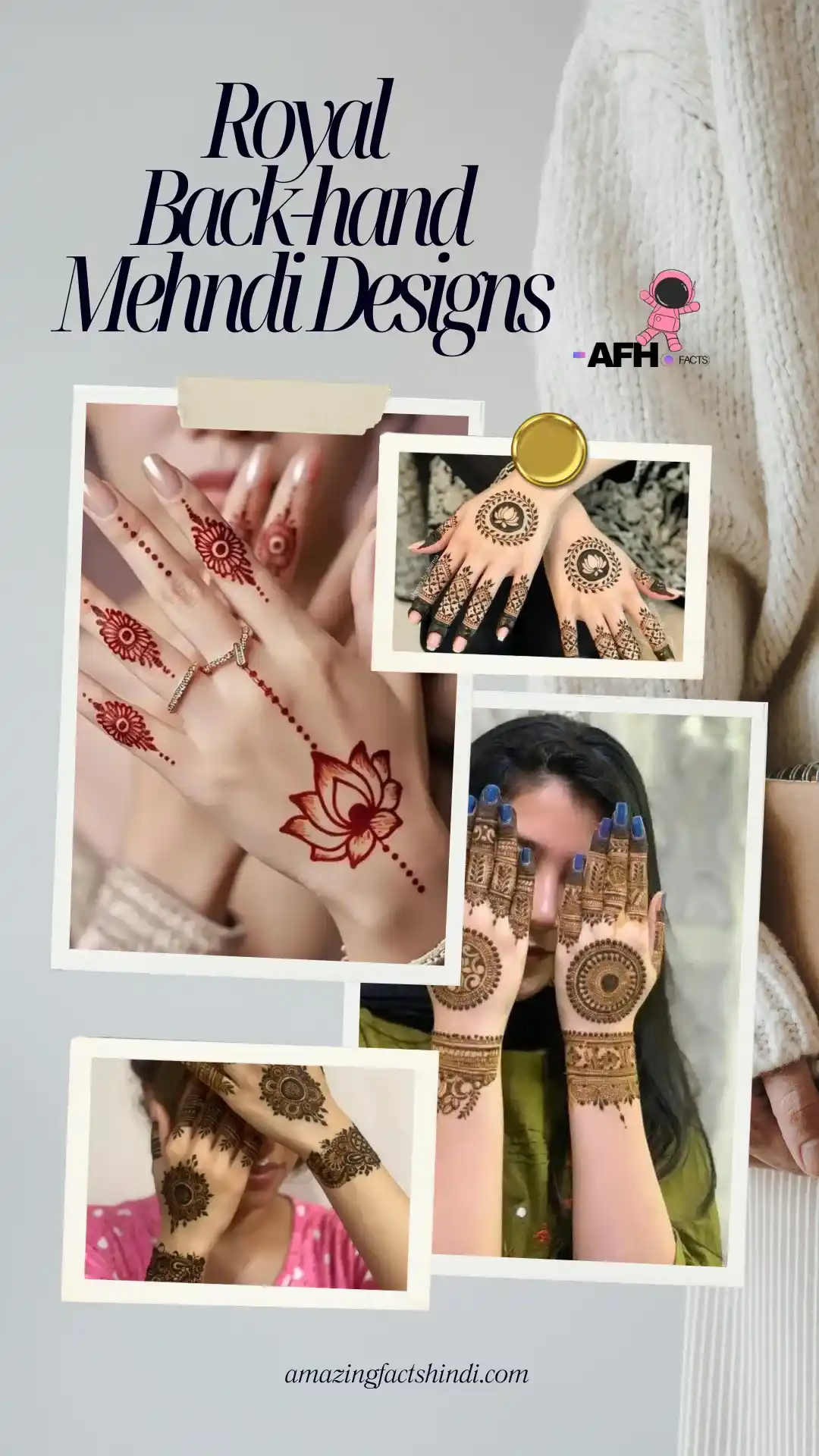 trendy royal back hand mehndi designs