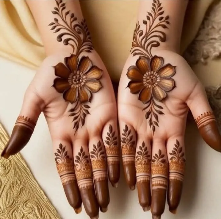 unique rose mehndi design