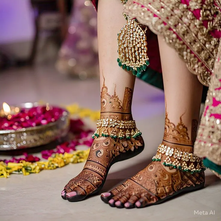 wedding mehndi designs for legs