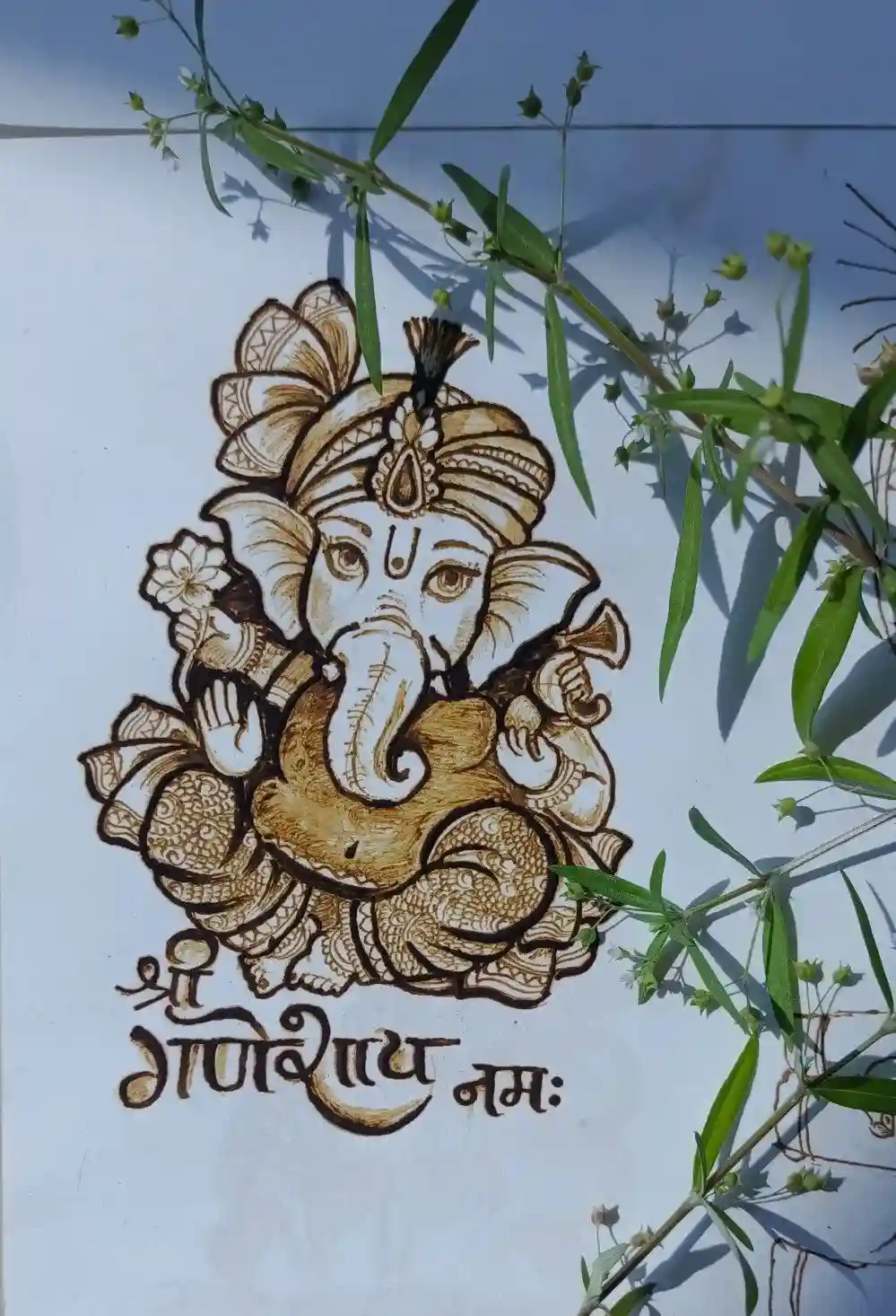 Auspicious Mehndi Designs With Ganesha
