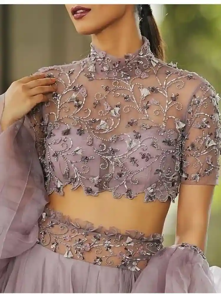 Back Netted Blouse Designs