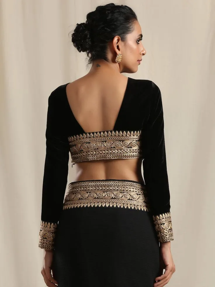 Black Blouse Cutting And Stitching