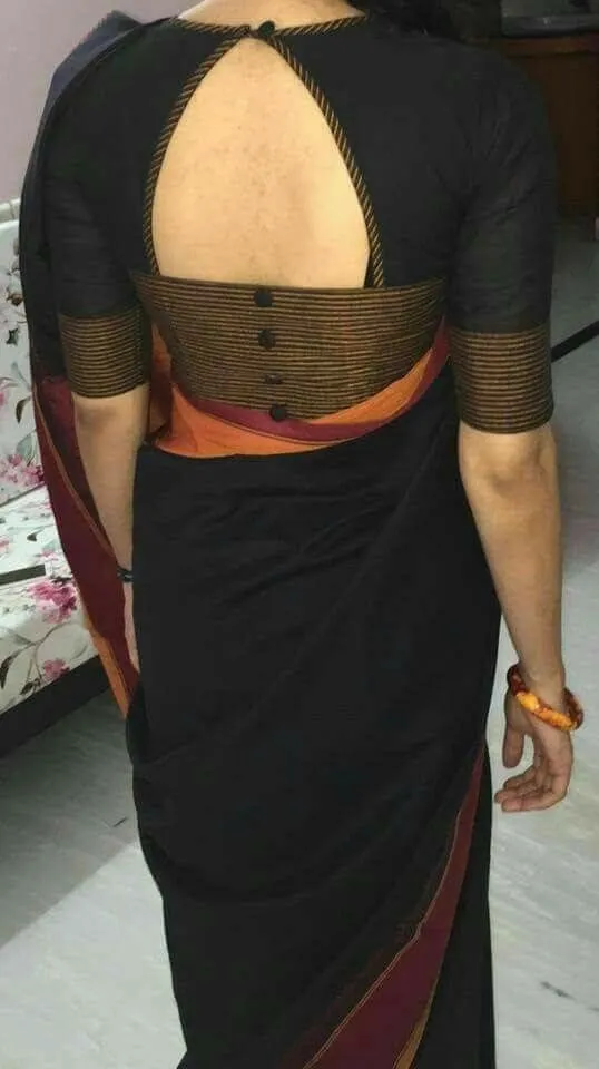 Black Blouse With Floral Design