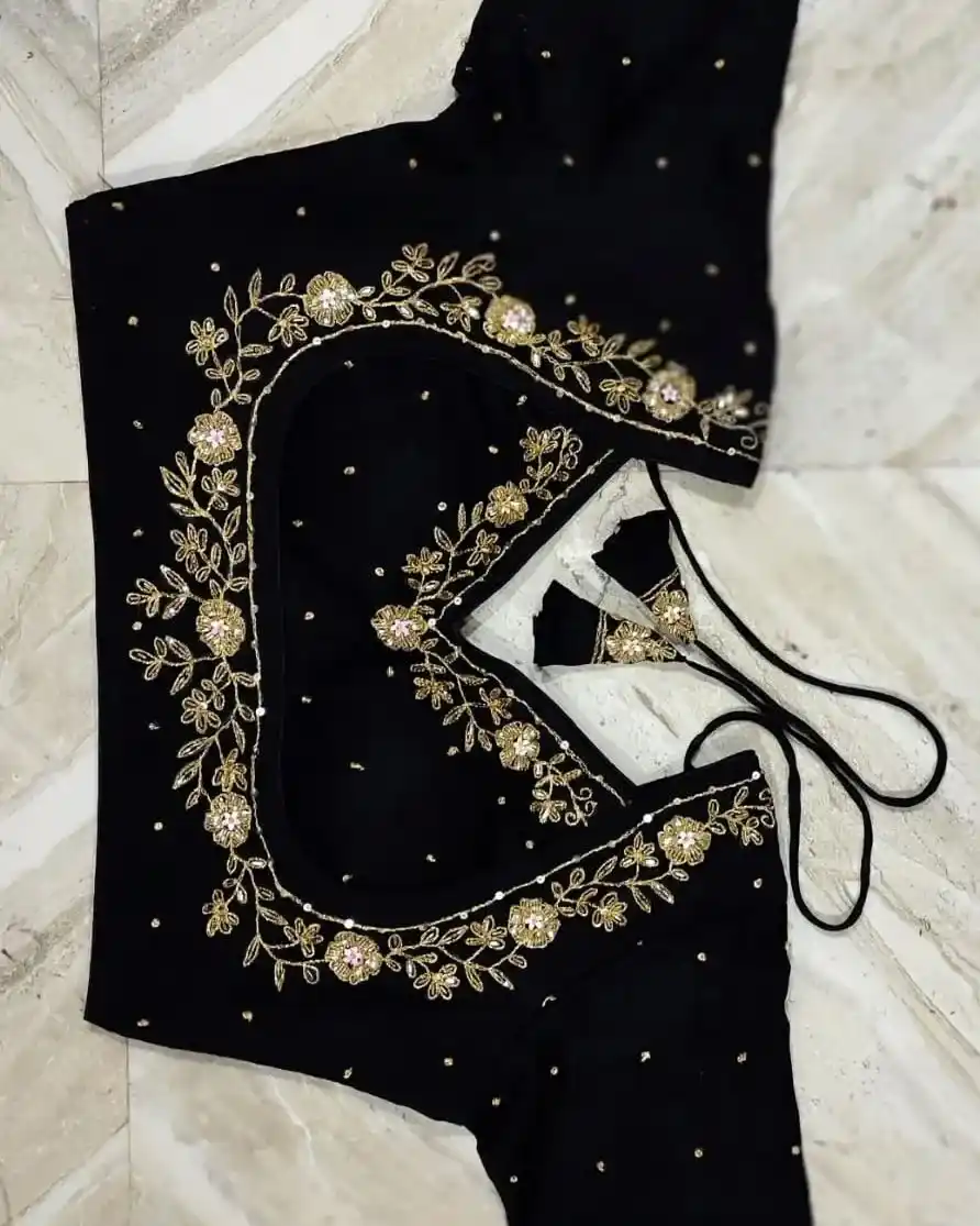 Black Colour Saree Blouse