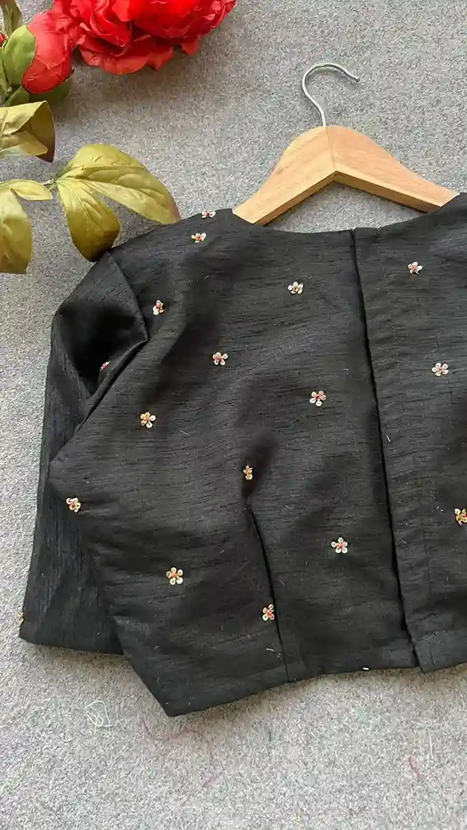 Black Lace Blouse Design