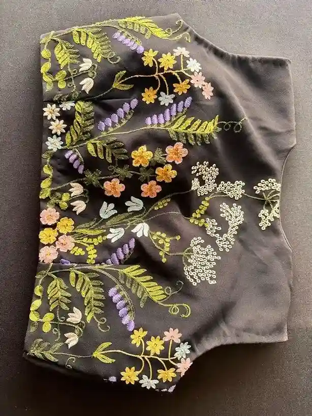 Black Net Blouse Design