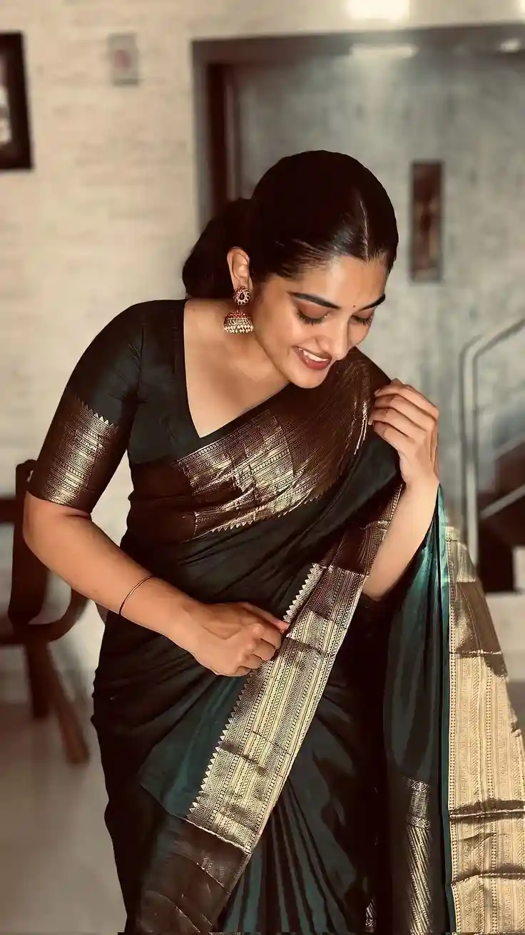 Black Silk Blouse Design