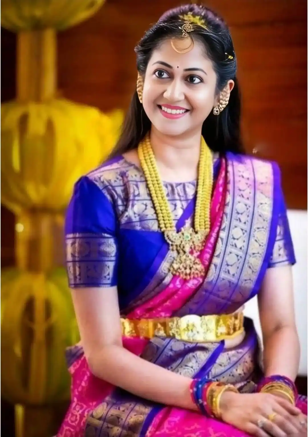 Boat Neck Patch Work Blouse