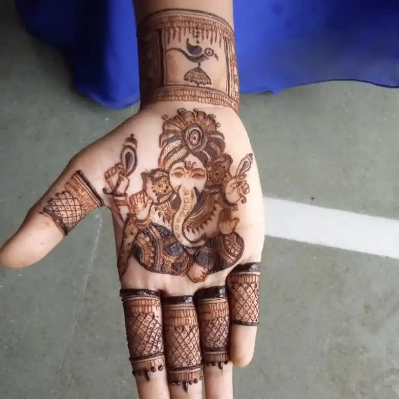 Bridal Ganesh Mehndi Design