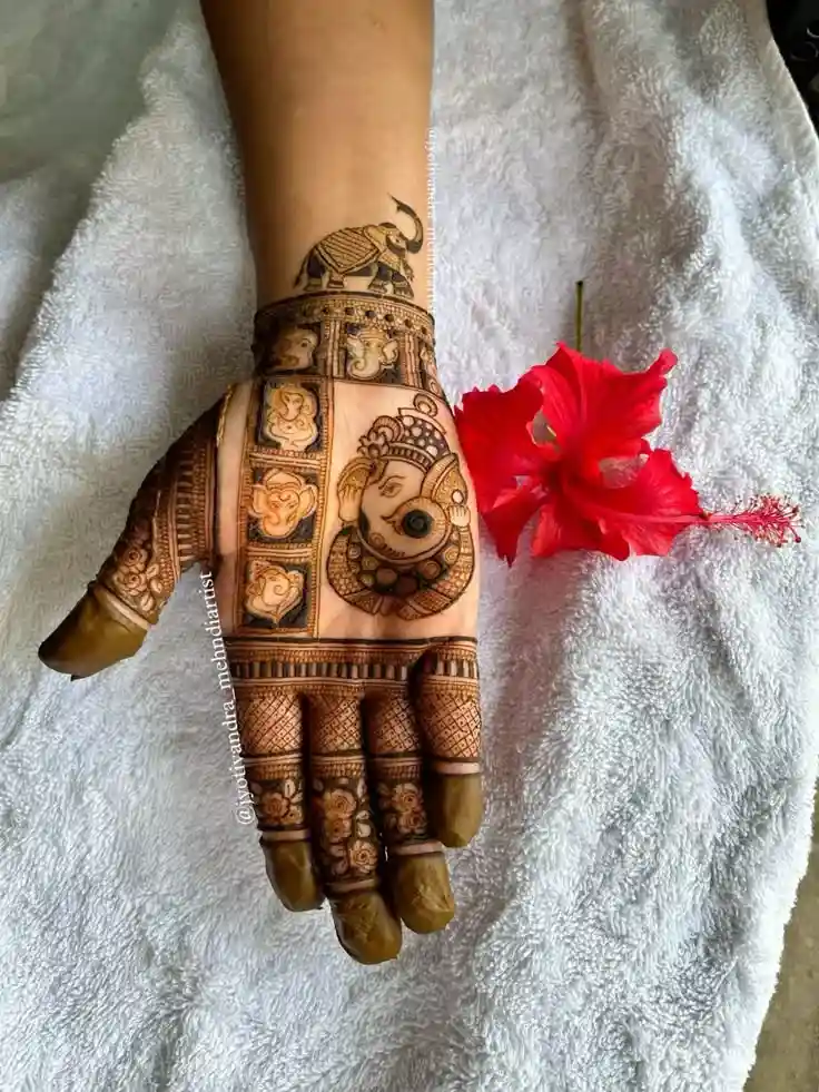 Bridal Ganesha Mehndi For Hands