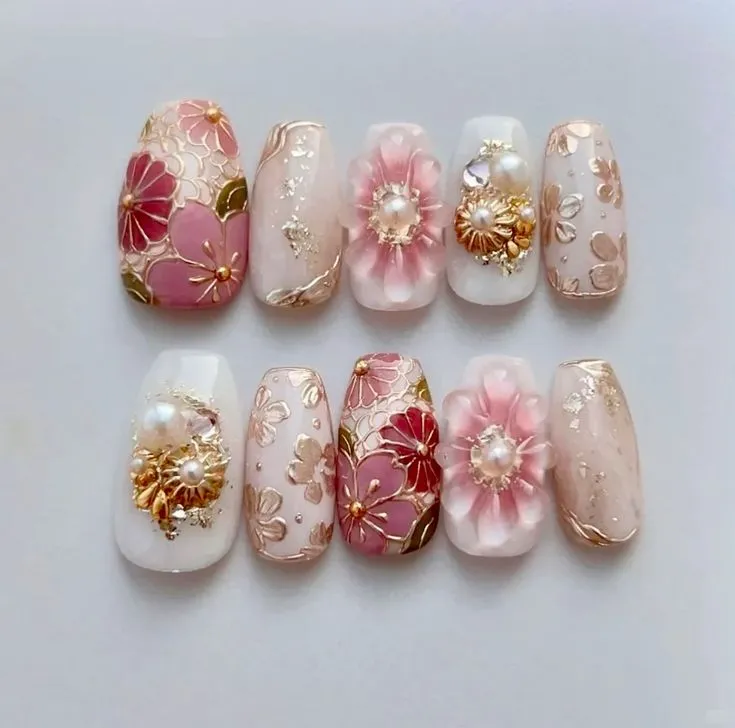 Bridal Nail Extension Design