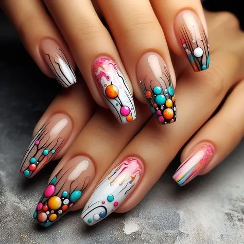 Colourful Dots Best Nail