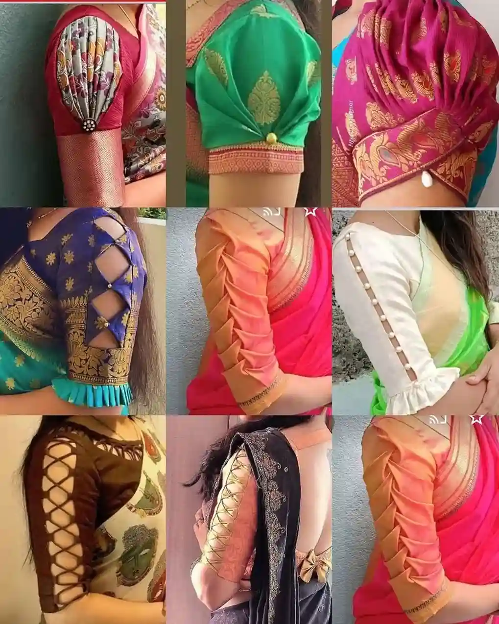 Contemporary Patch Work Blouse Designs