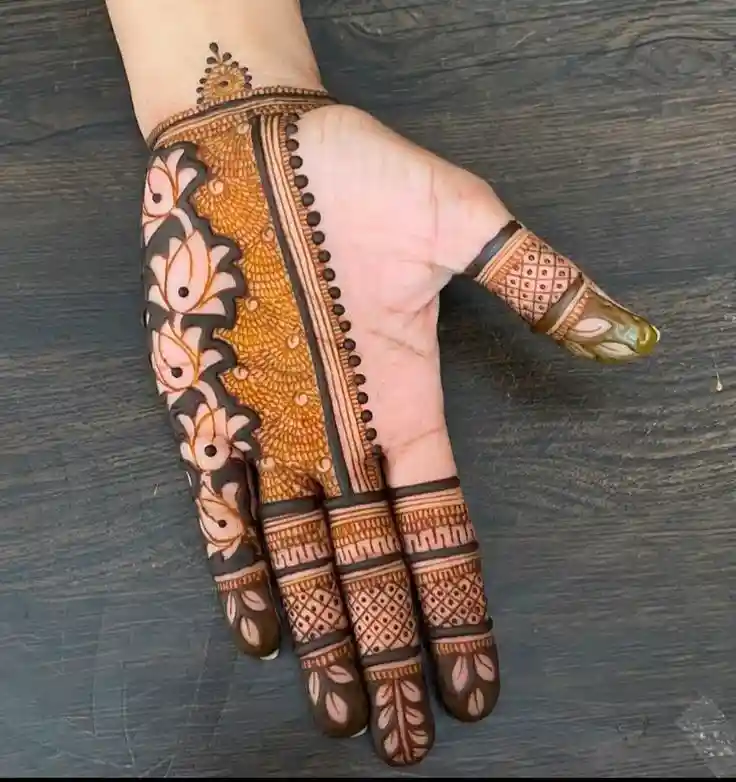 Easy Arabic mehndi for palms