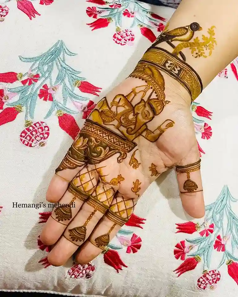 Filled Ganesha Mehndi Design