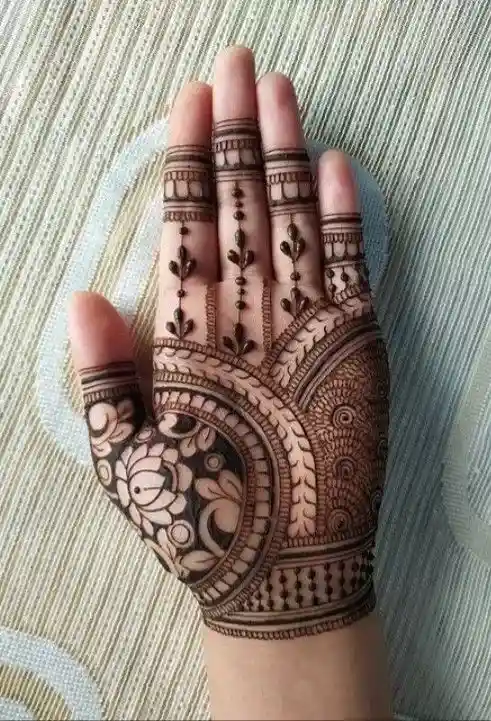 Floral full hand henna designs