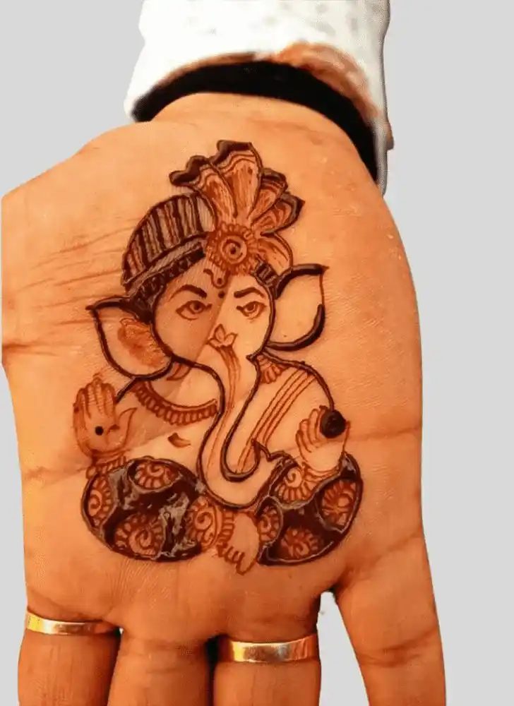 Ganesh Mehndi Design Simple Full Hand