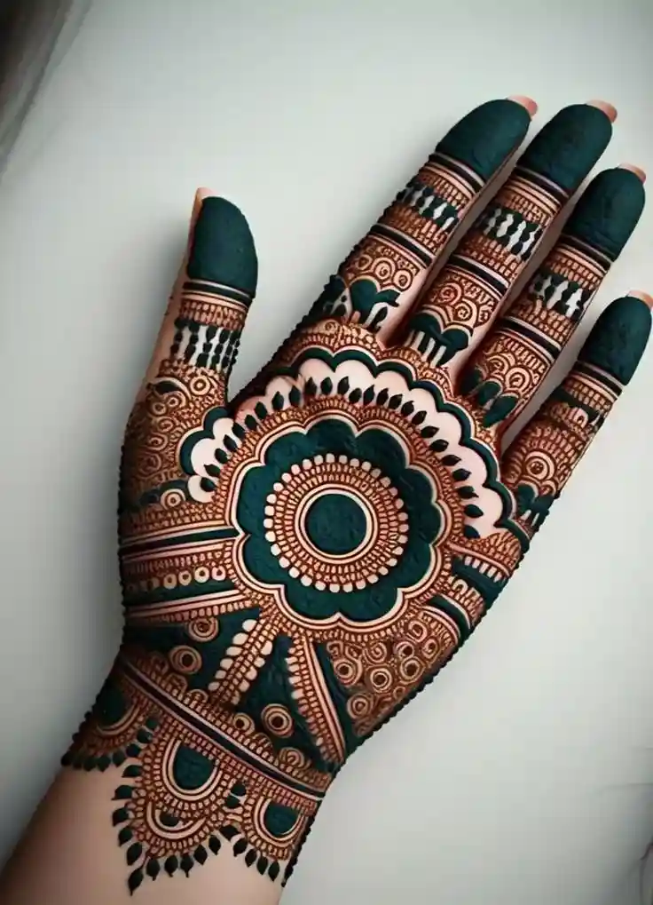 How to apply mehndi on full palm