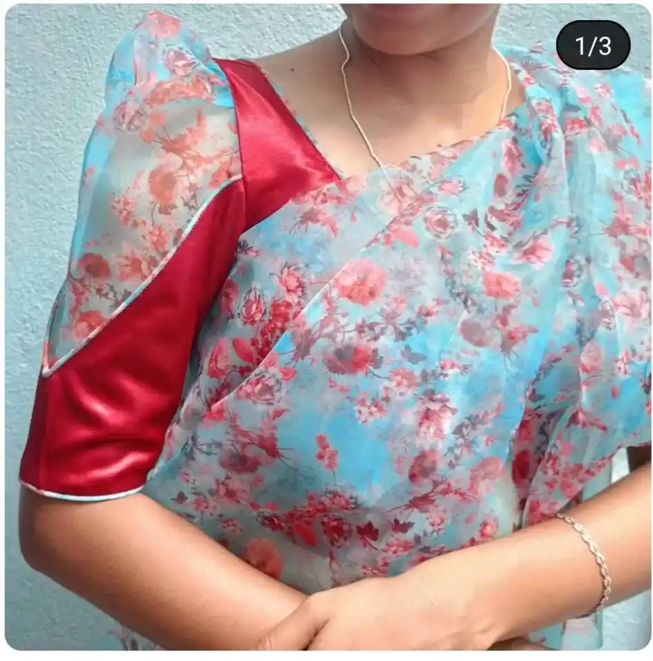 Intricate Patch Work Blouse Designs
